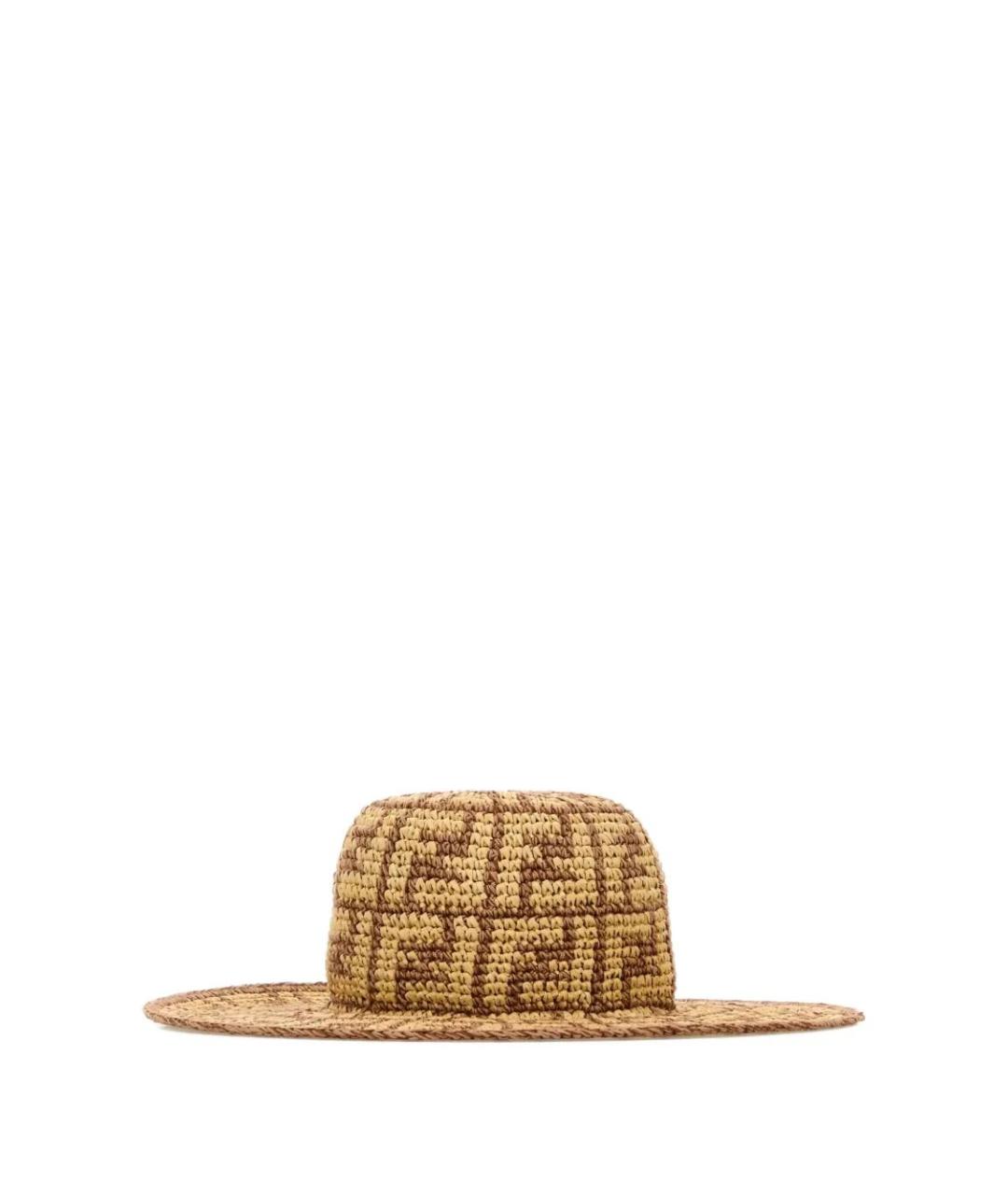 FENDI Бежевая соломенная шляпа, фото 1