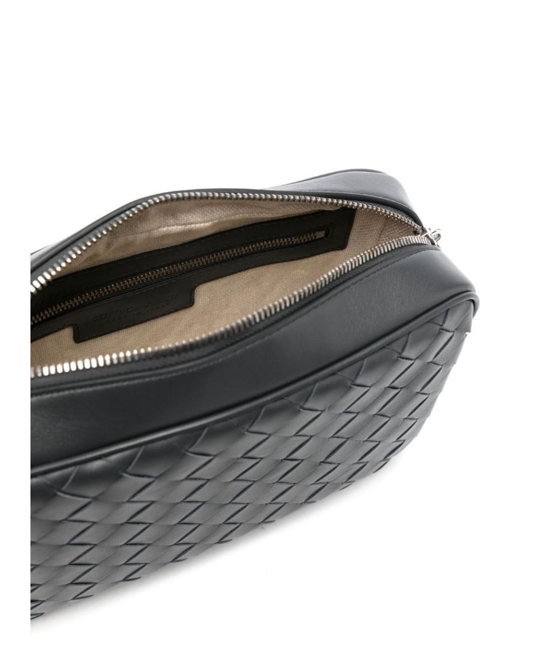 BOTTEGA VENETA Антрацитовая кожаная сумка на плечо, фото 2