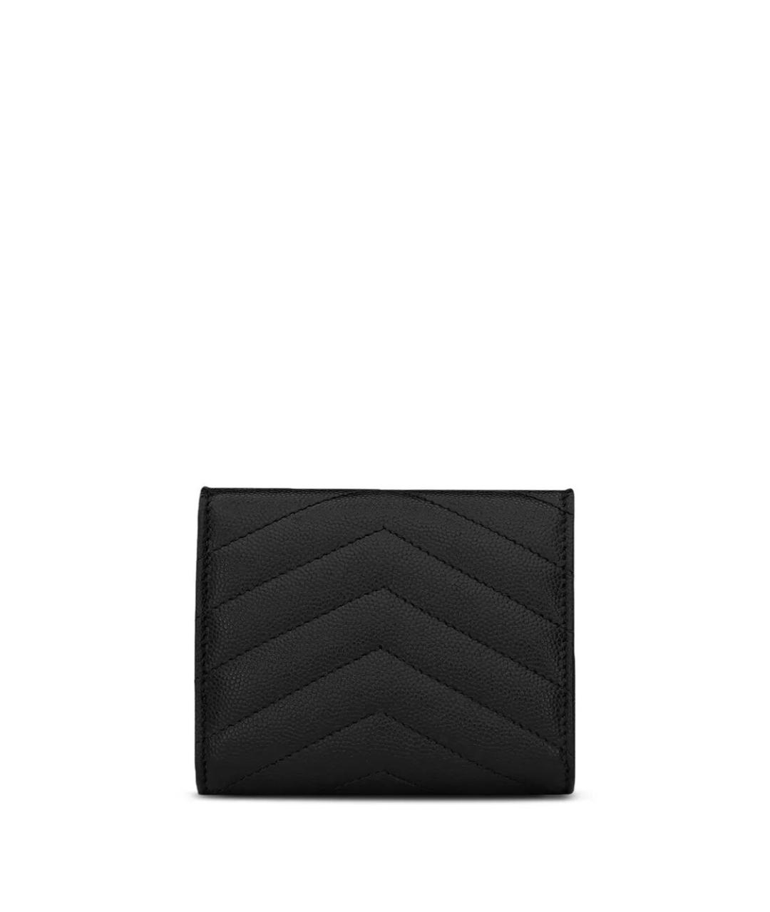 SAINT LAURENT Черный кожаный кошелек, фото 2