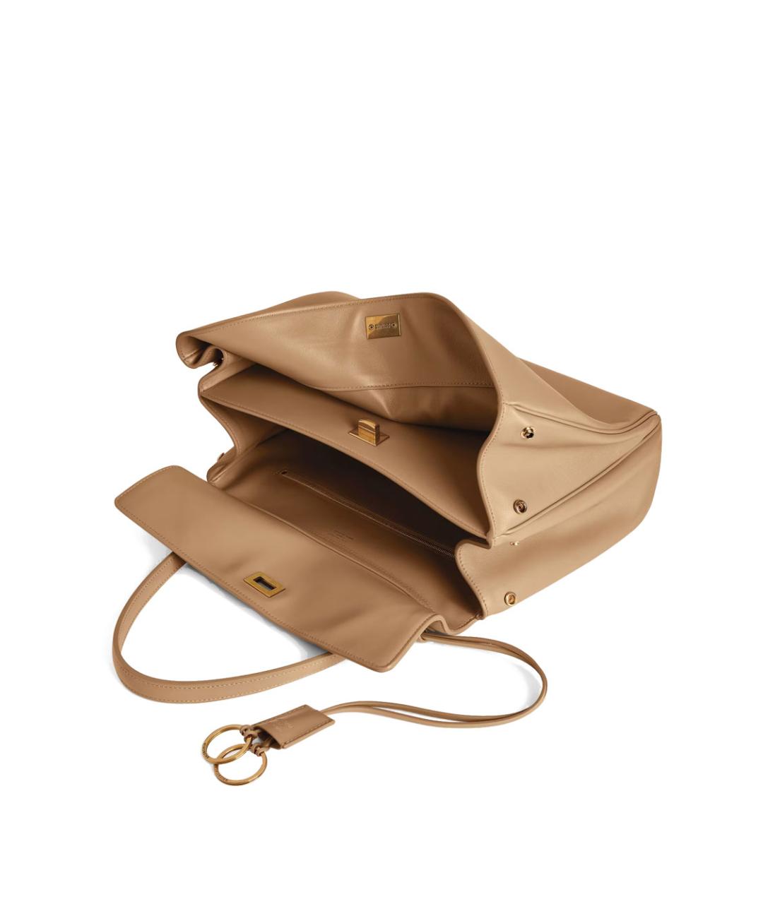 BALENCIAGA Бежевая кожаная сумка тоут, фото 7