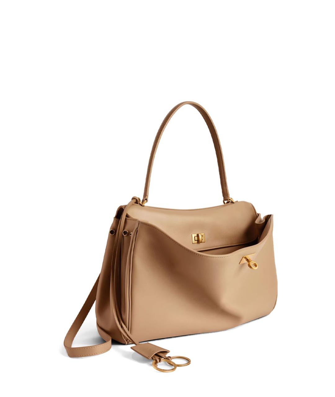 BALENCIAGA Бежевая кожаная сумка тоут, фото 4