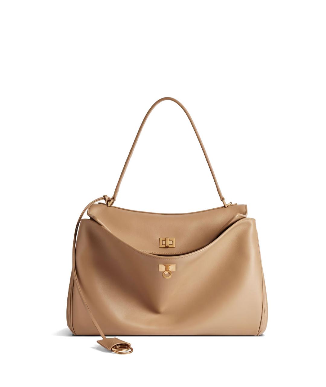 BALENCIAGA Бежевая кожаная сумка тоут, фото 1