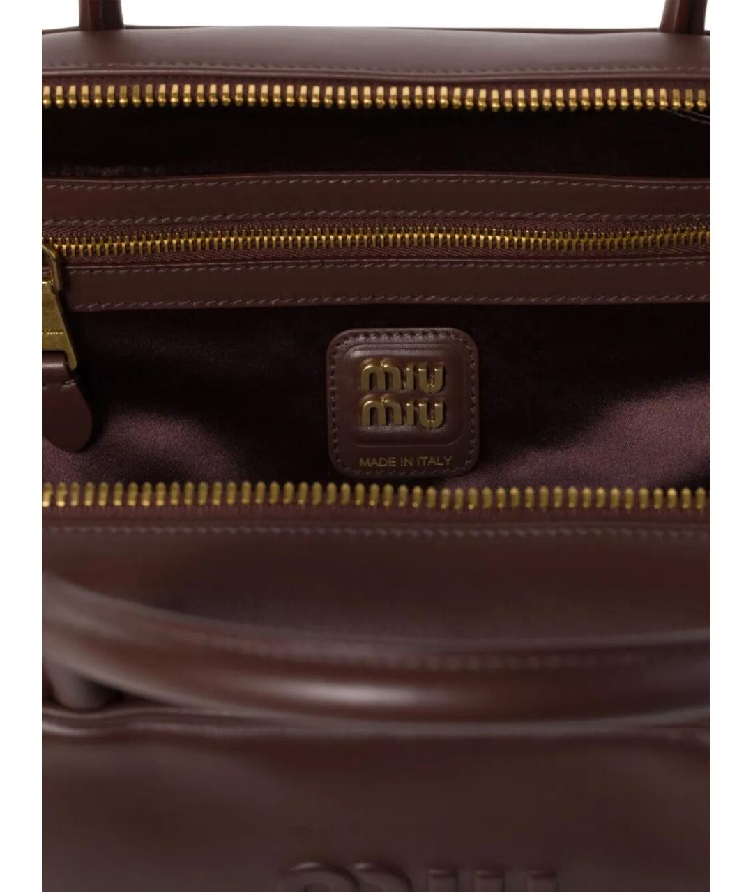 MIU MIU Коричневая кожаная сумка тоут, фото 5