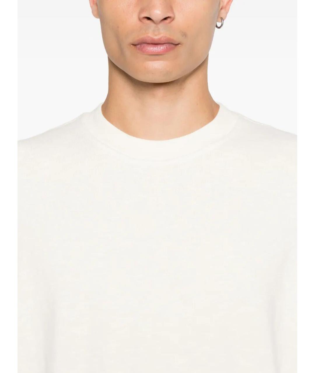 STONE ISLAND Белый хлопковый джемпер / свитер, фото 4