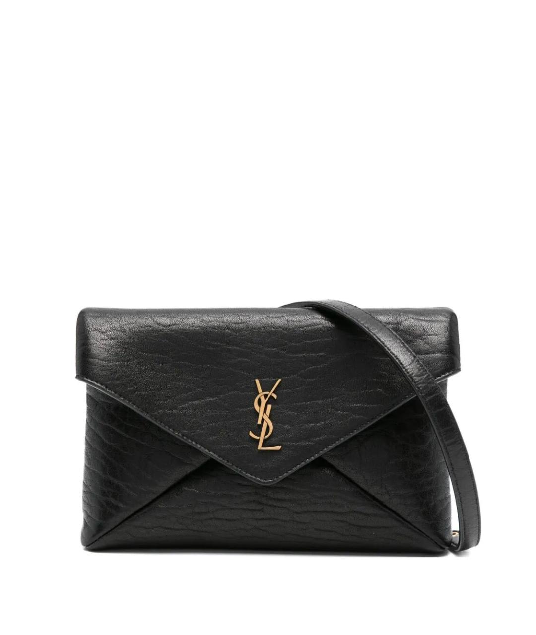 SAINT LAURENT Черная кожаная сумка через плечо, фото 1