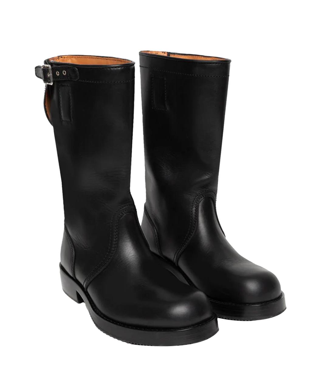 DRIES VAN NOTEN Черные кожаные высокие ботинки, фото 2