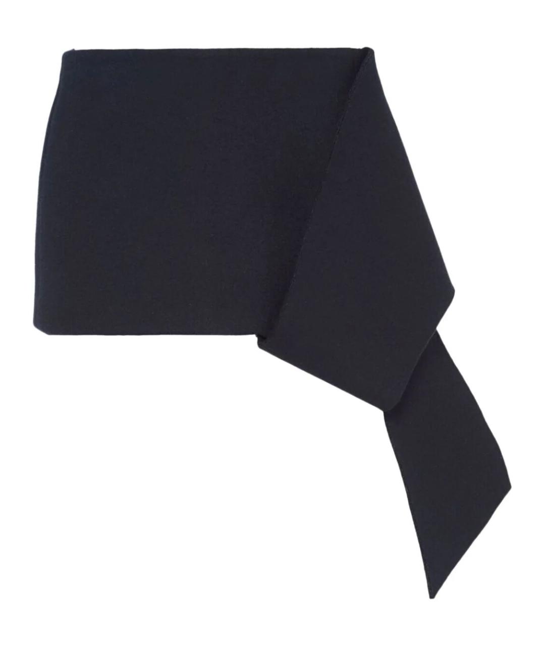 PRADA Темно-синяя шерстяная юбка мини, фото 1