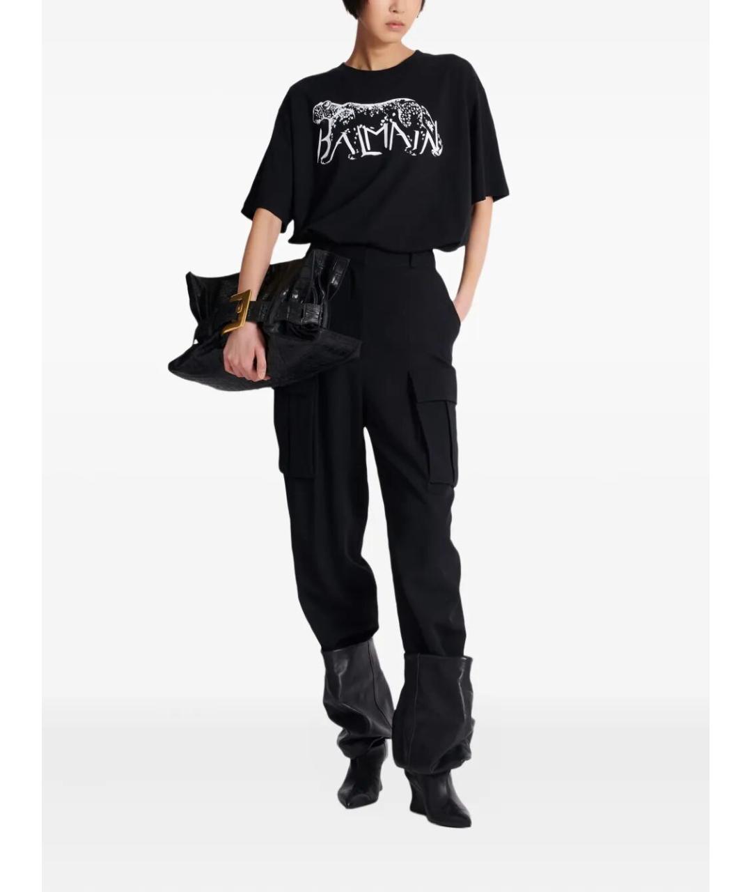 BALMAIN Черная хлопковая футболка, фото 5