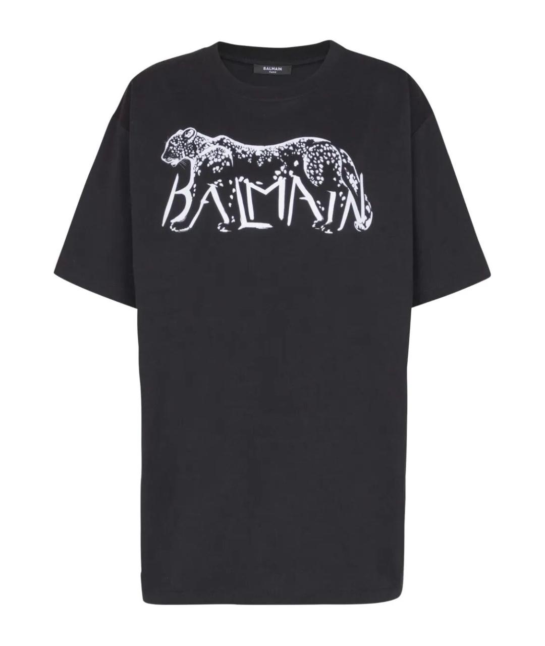 BALMAIN Черная хлопковая футболка, фото 1