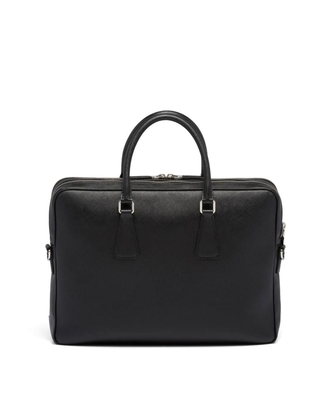 PRADA Черный кожаный портфель, фото 4