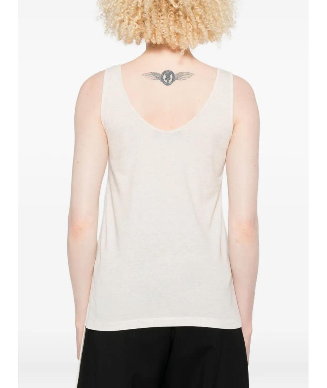 FENDI Бежевая хлопко-эластановая майка, фото 4