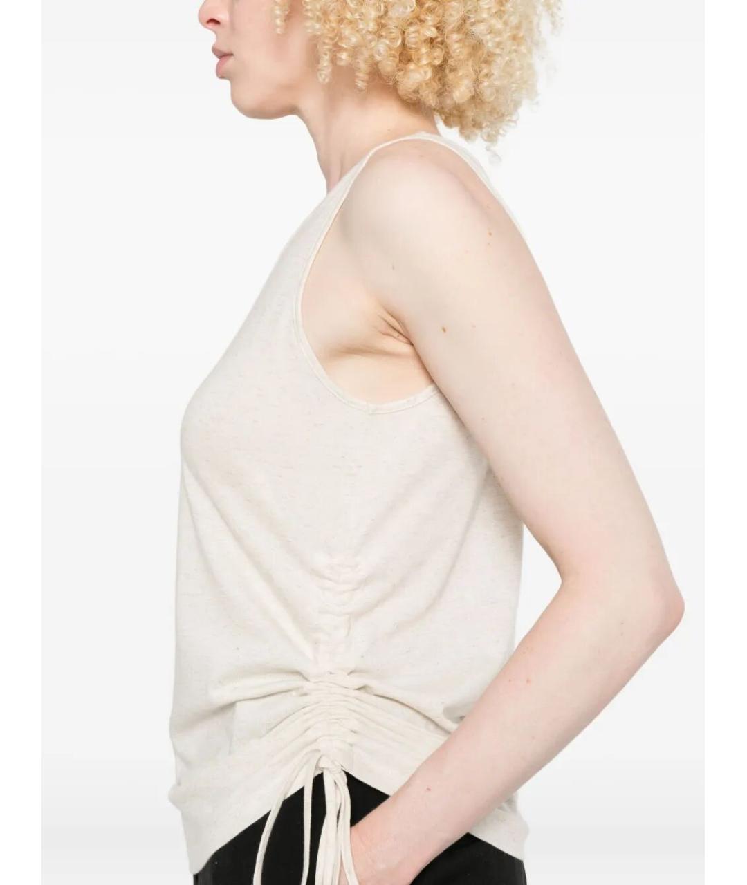 FENDI Бежевая хлопко-эластановая майка, фото 3