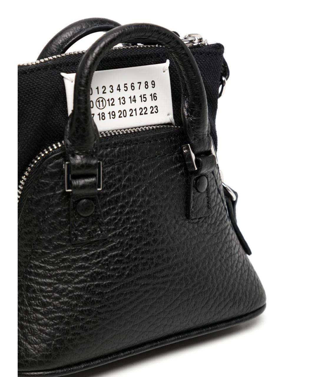 MAISON MARGIELA Черная кожаная сумка через плечо, фото 4