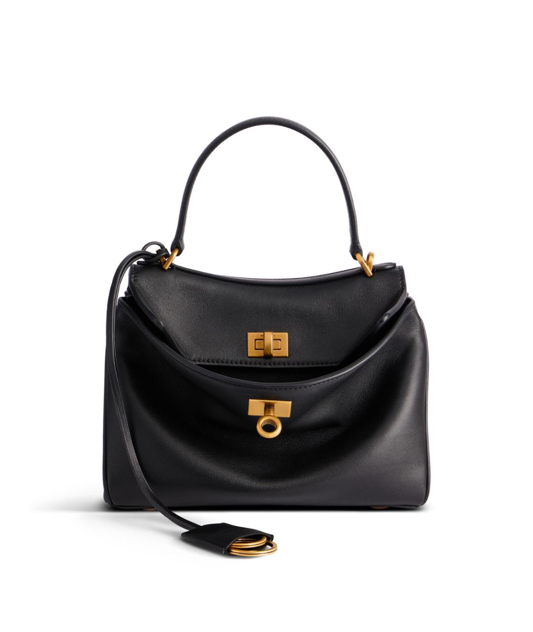 BALENCIAGA Черная кожаная сумка тоут, фото 1