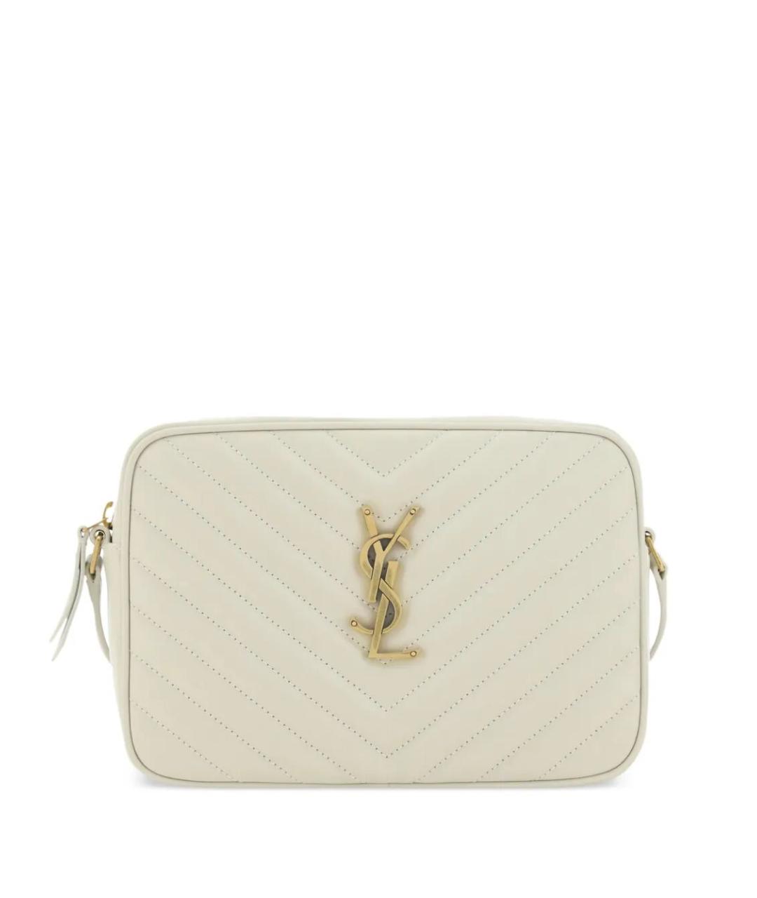 SAINT LAURENT Белая кожаная сумка через плечо, фото 1