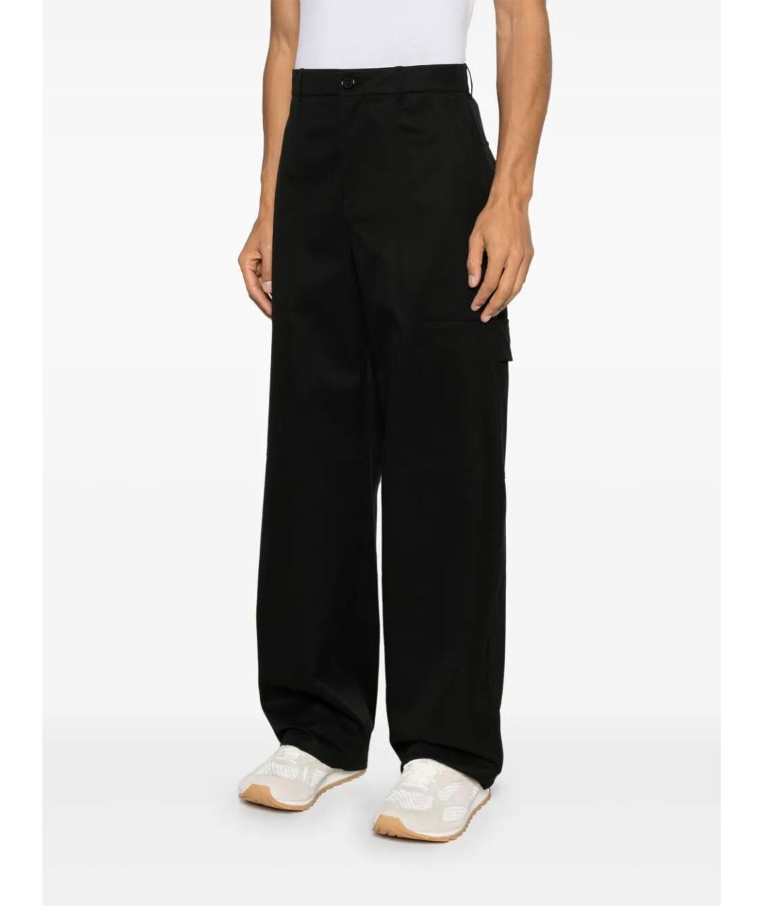 LOEWE Черные хлопковые повседневные брюки, фото 3