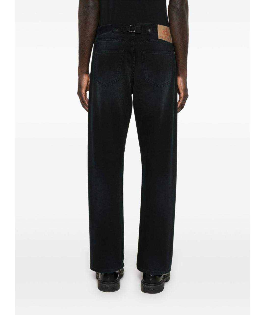 PRADA Черные хлопковые повседневные брюки, фото 3