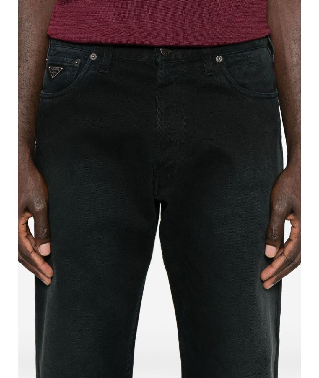 PRADA Черные хлопковые повседневные брюки, фото 5