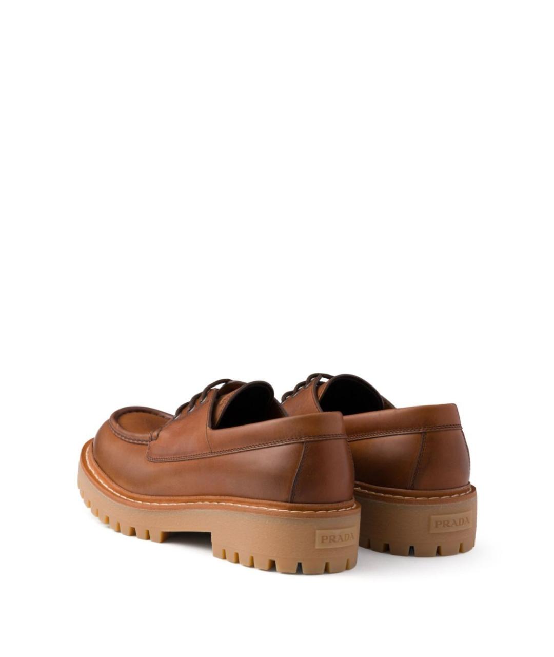PRADA Коричневые кожаные лоферы, фото 3