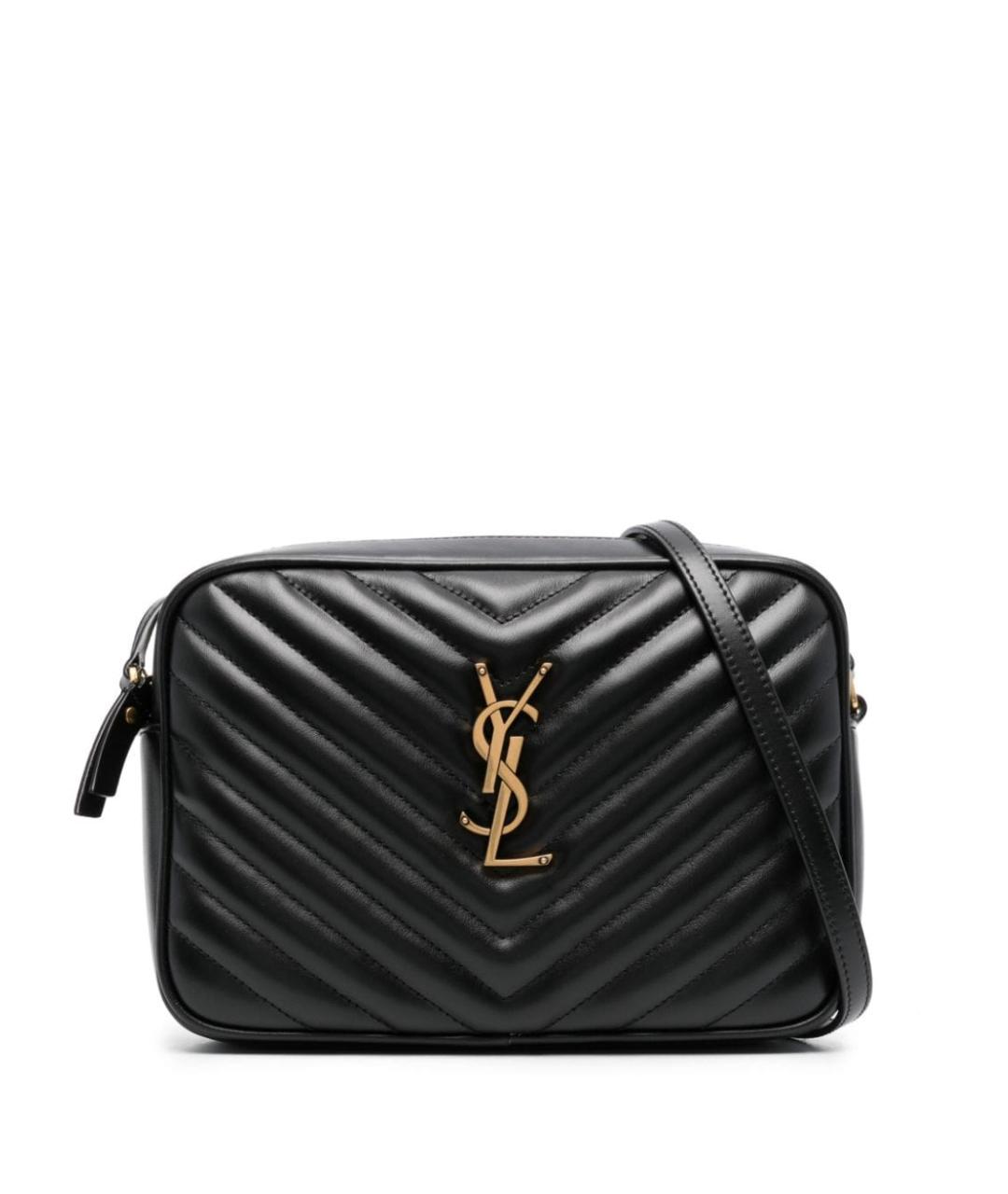 SAINT LAURENT Черная кожаная сумка через плечо, фото 1