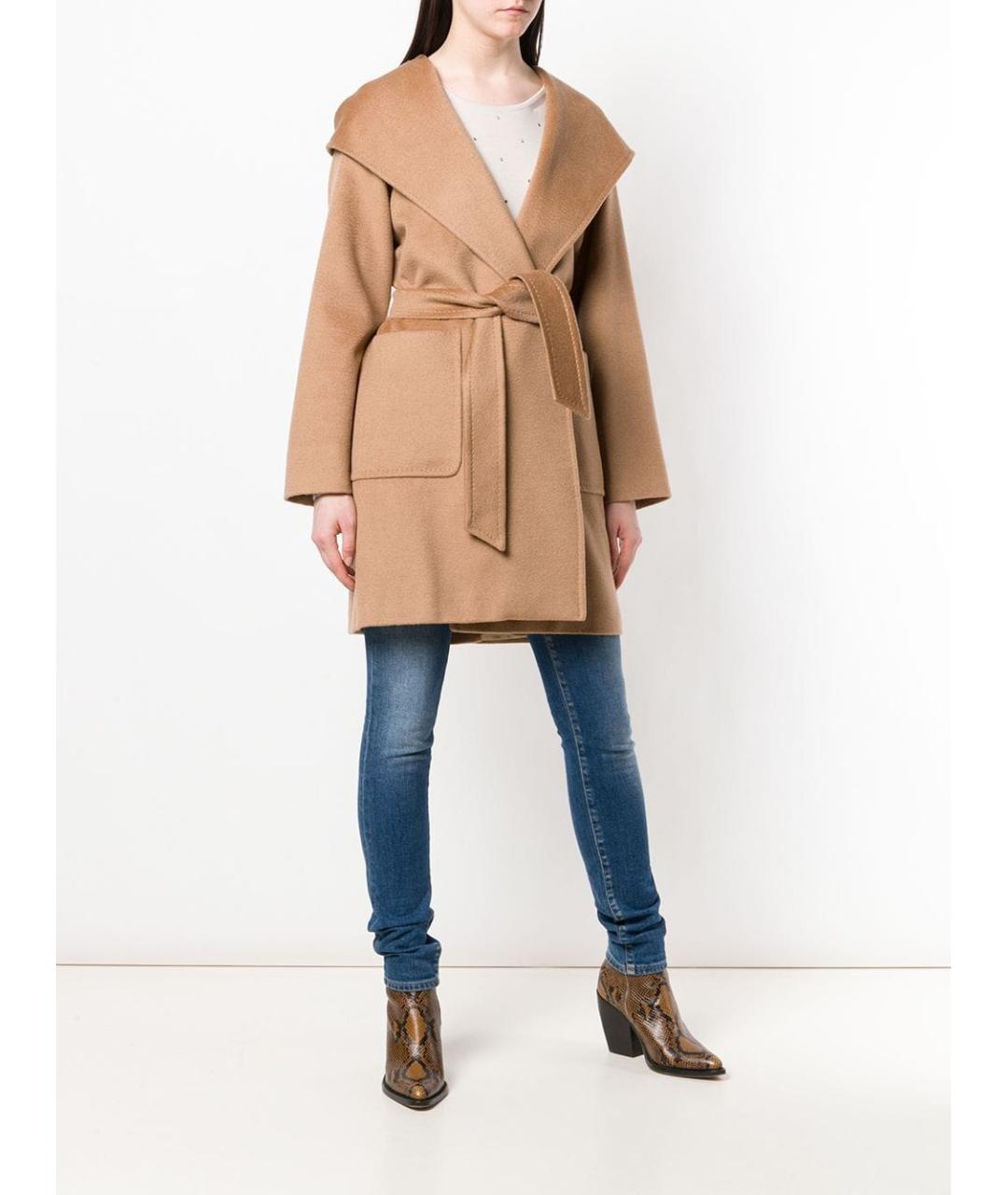 MAX MARA Бежевое шерстяное пальто, фото 3