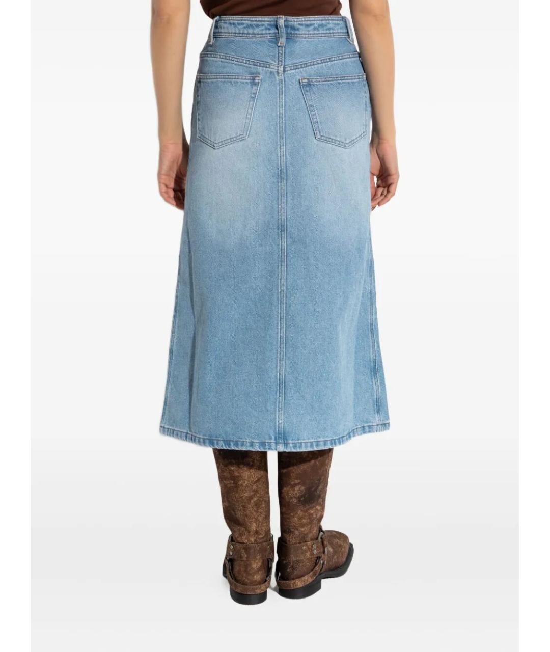 A.P.C. Голубая хлопковая юбка миди, фото 3