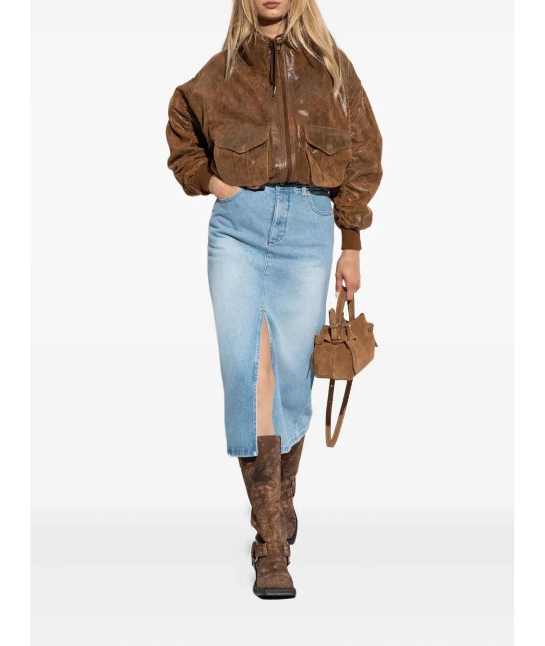 A.P.C. Голубая хлопковая юбка миди, фото 2