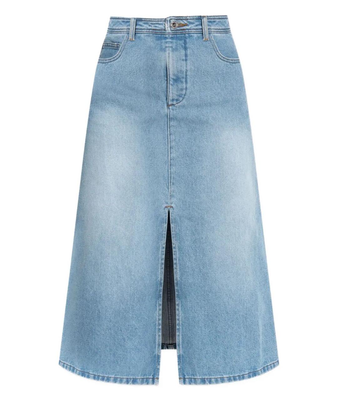 A.P.C. Голубая хлопковая юбка миди, фото 1