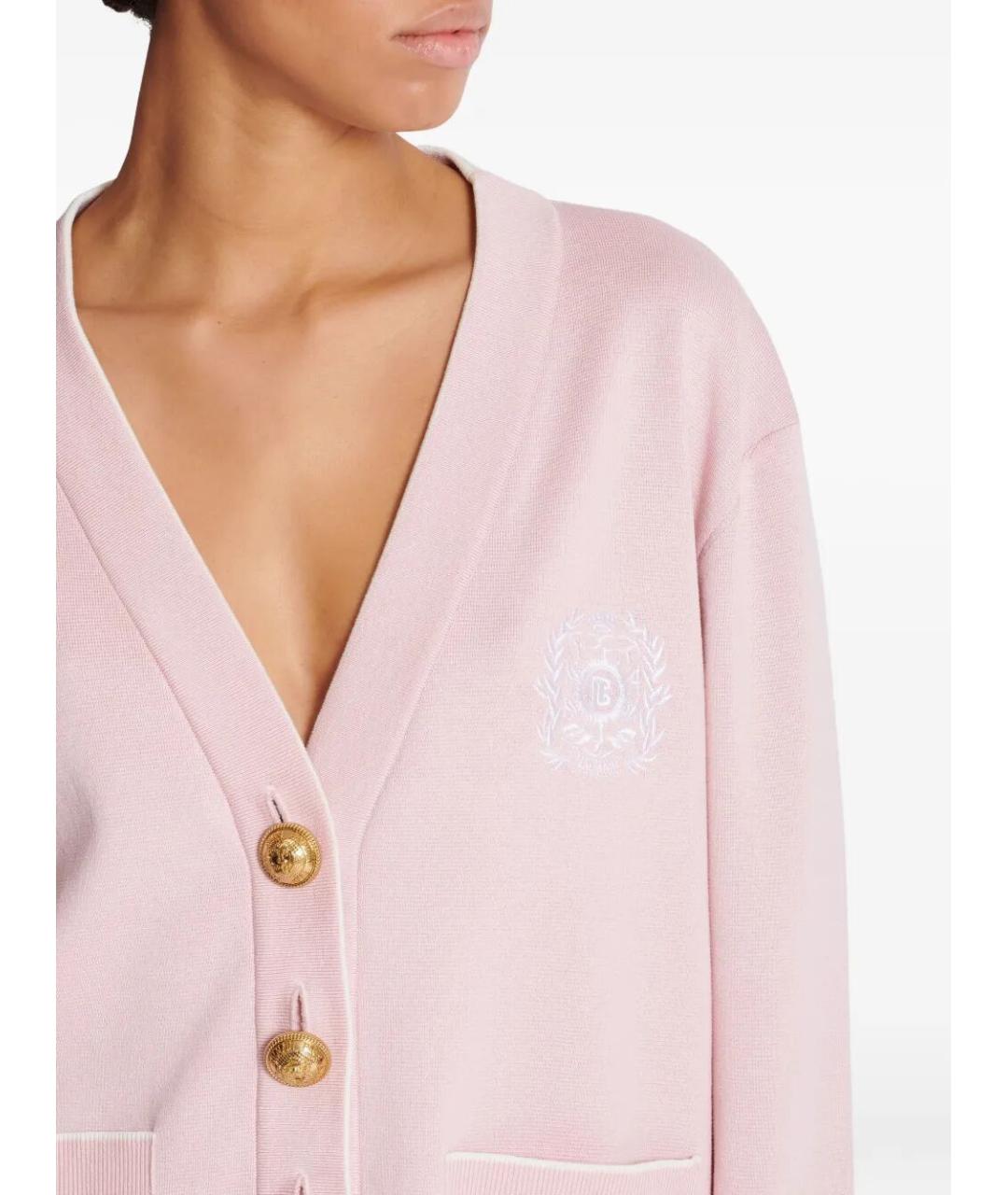 BALMAIN Розовый шелковый кардиган, фото 5