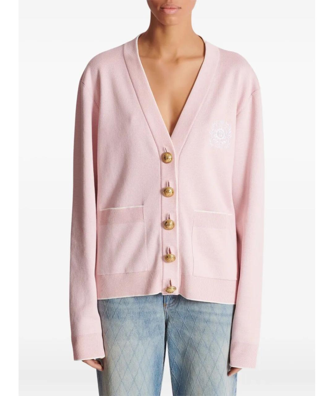 BALMAIN Розовый шелковый кардиган, фото 6