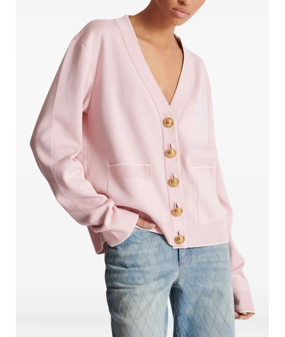 BALMAIN Розовый шелковый кардиган, фото 4