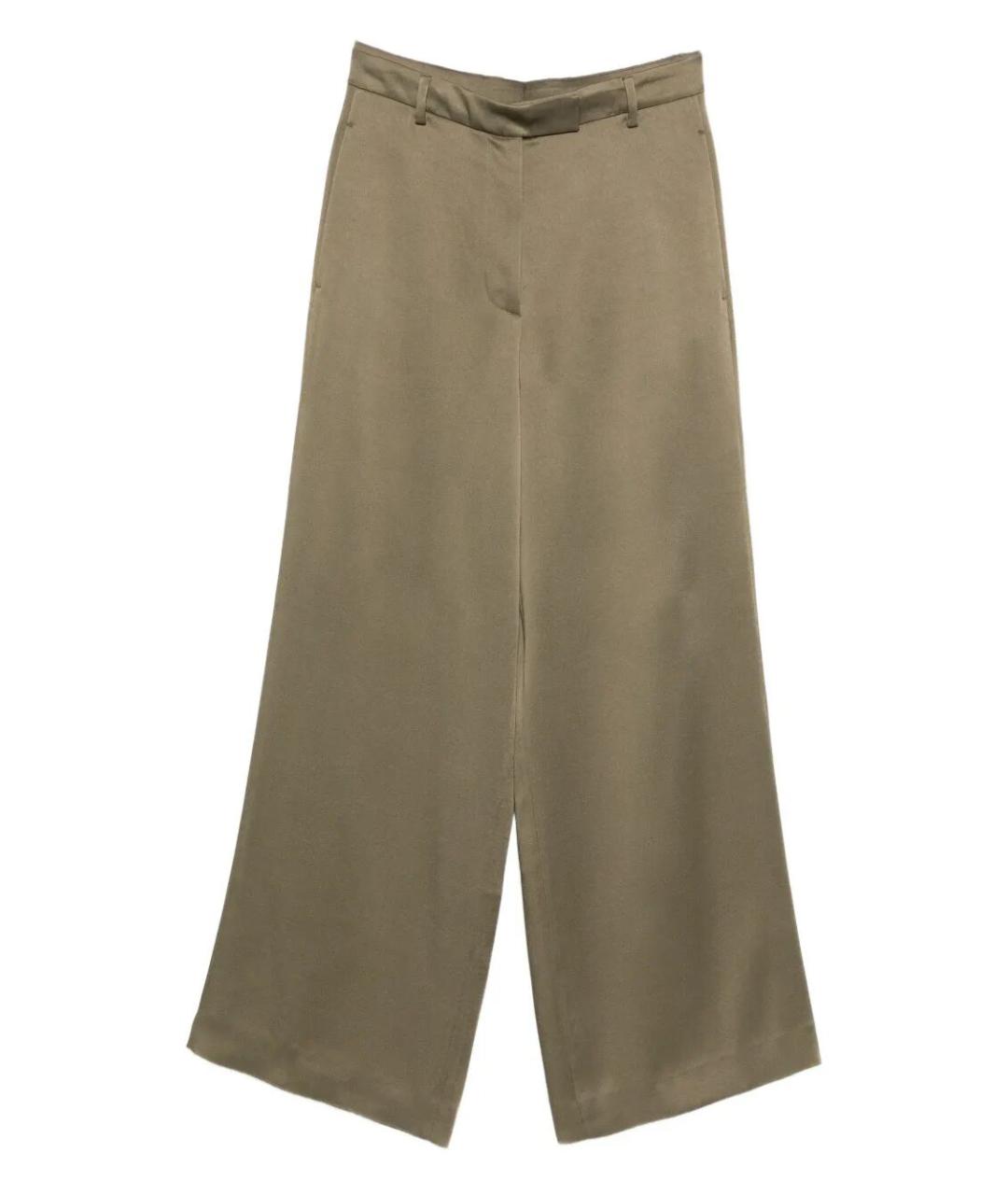 DRIES VAN NOTEN Хаки ацетатные брюки широкие, фото 1