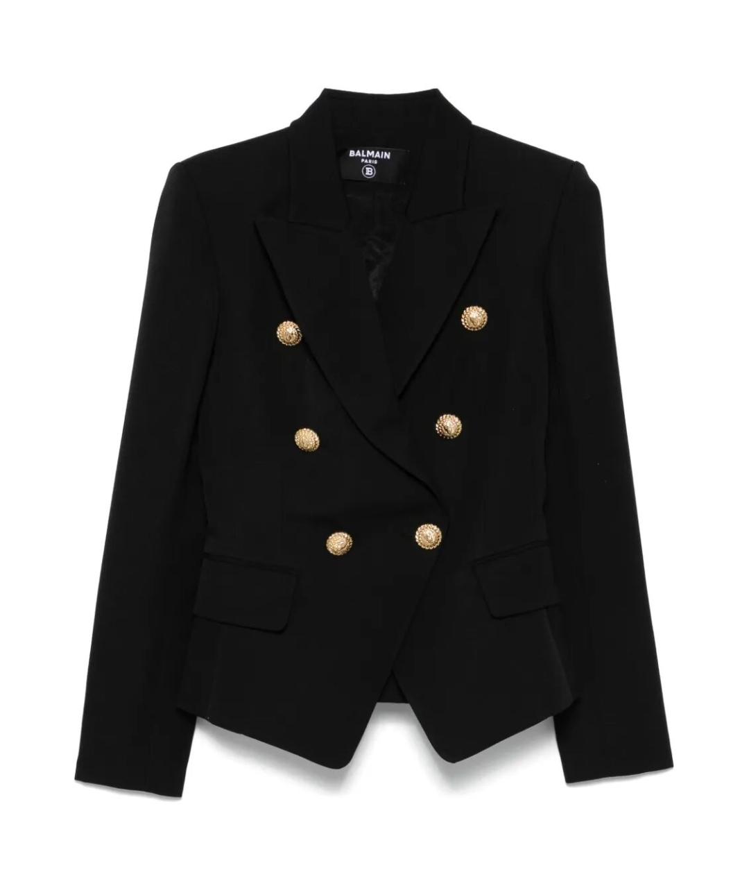 BALMAIN Черный шерстяной жакет/пиджак, фото 1