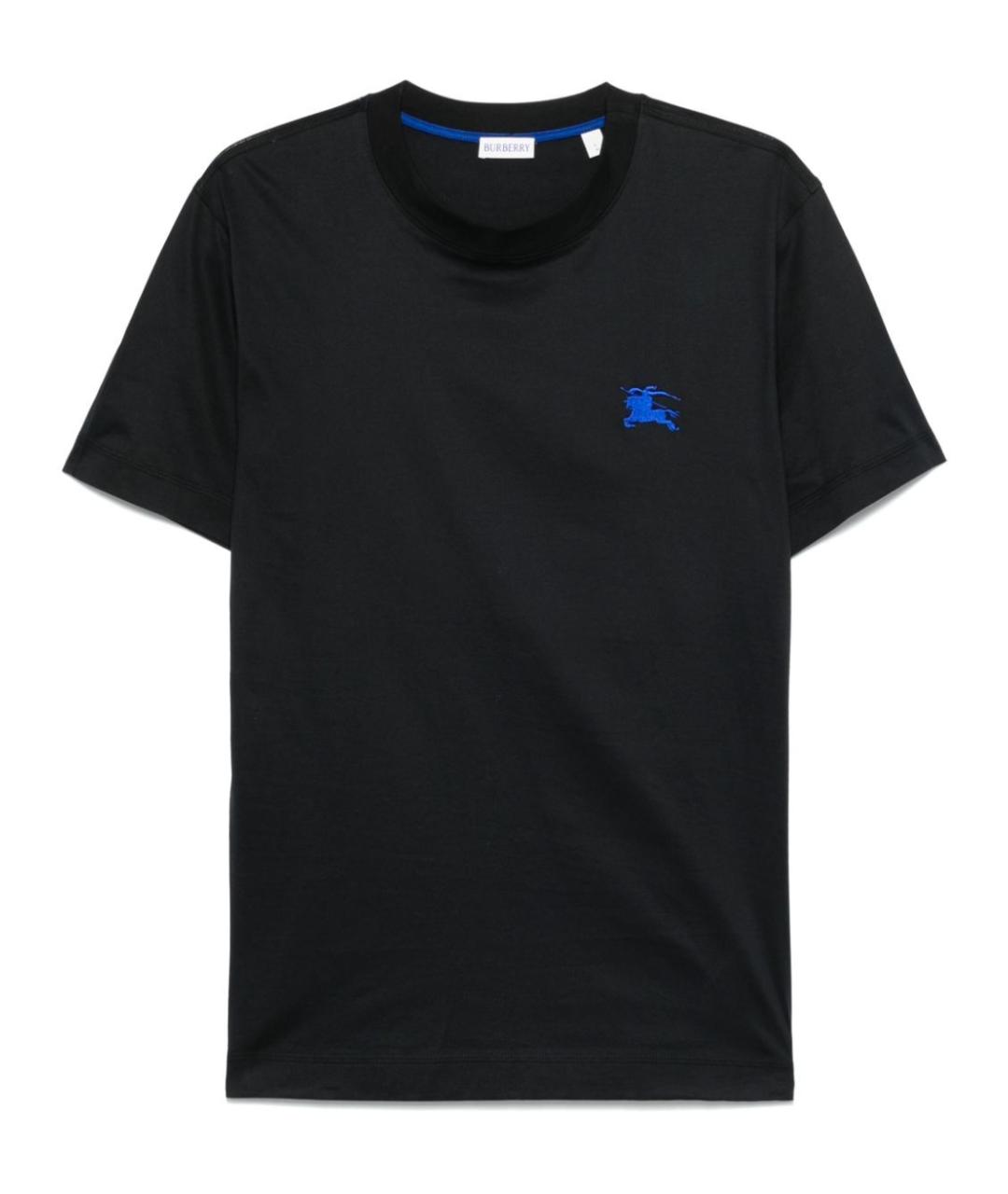 BURBERRY Черная хлопковая футболка, фото 1