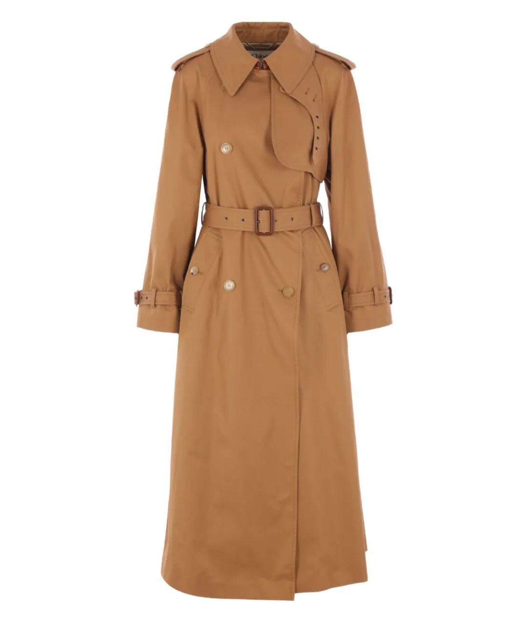 CHLOE Коричневый хлопковый тренч/плащ, фото 1