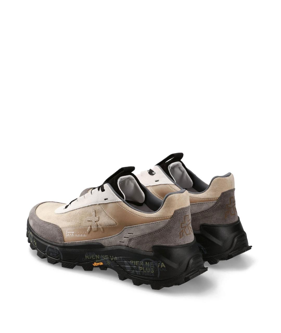 PREMIATA Бежевые кожаные низкие кроссовки / кеды, фото 3