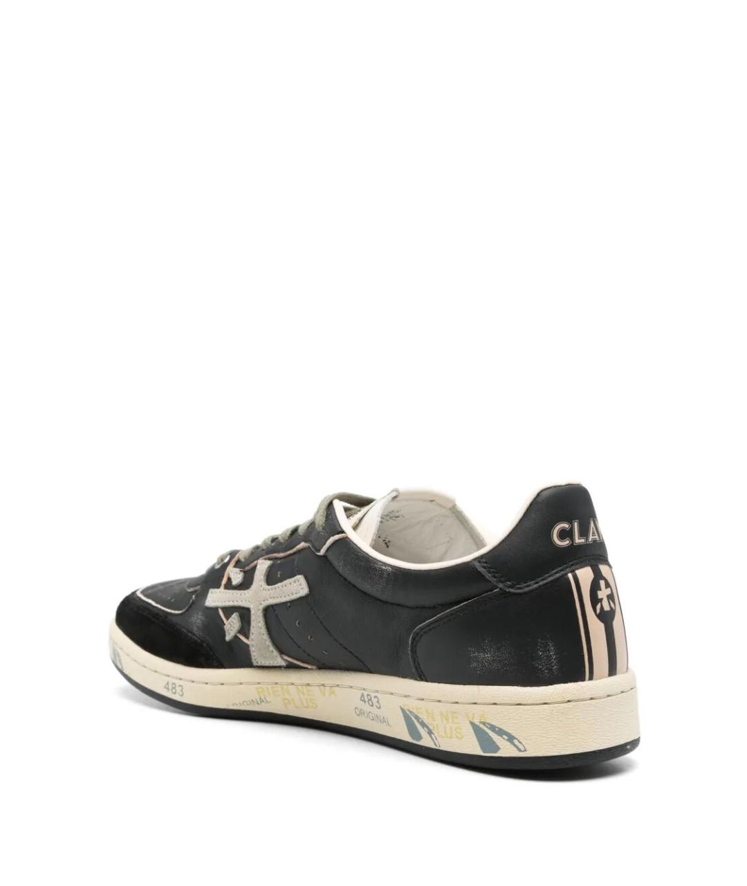 PREMIATA Черные кожаные низкие кроссовки / кеды, фото 3