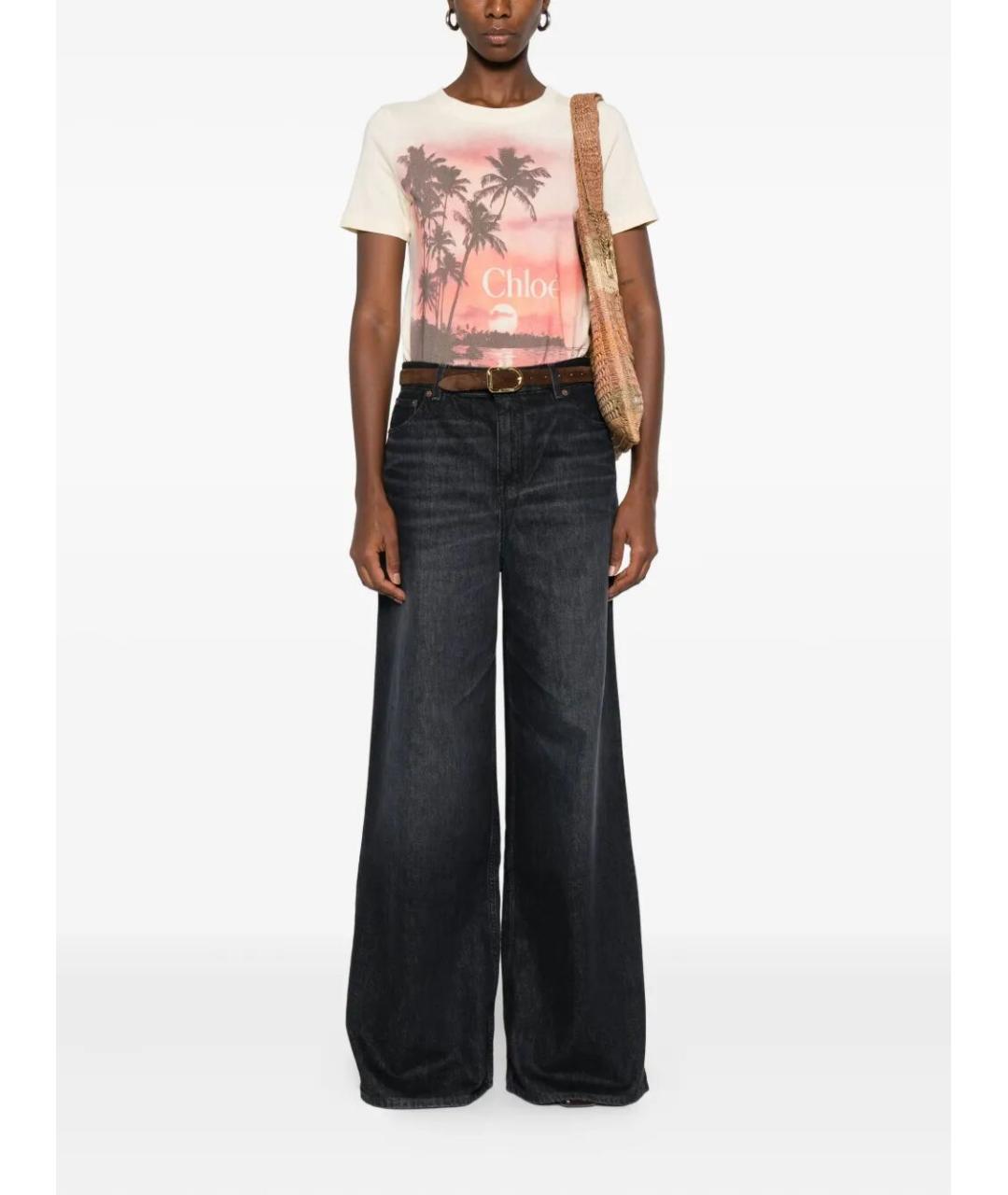 CHLOE Черные хлопковые прямые джинсы, фото 2