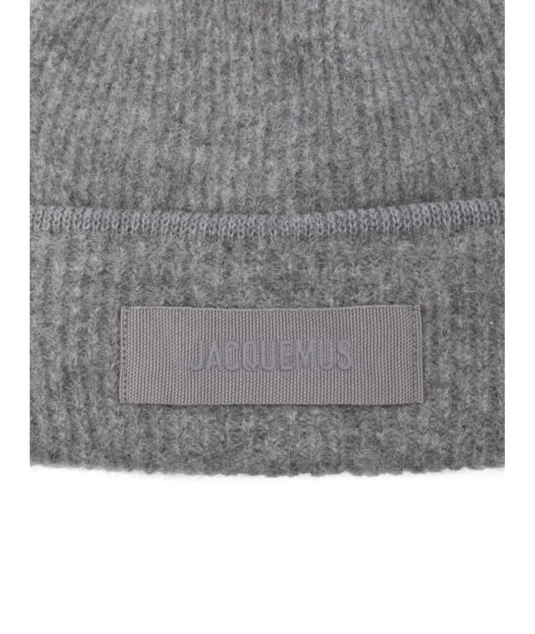 JACQUEMUS Серая шерстяная шапка, фото 2