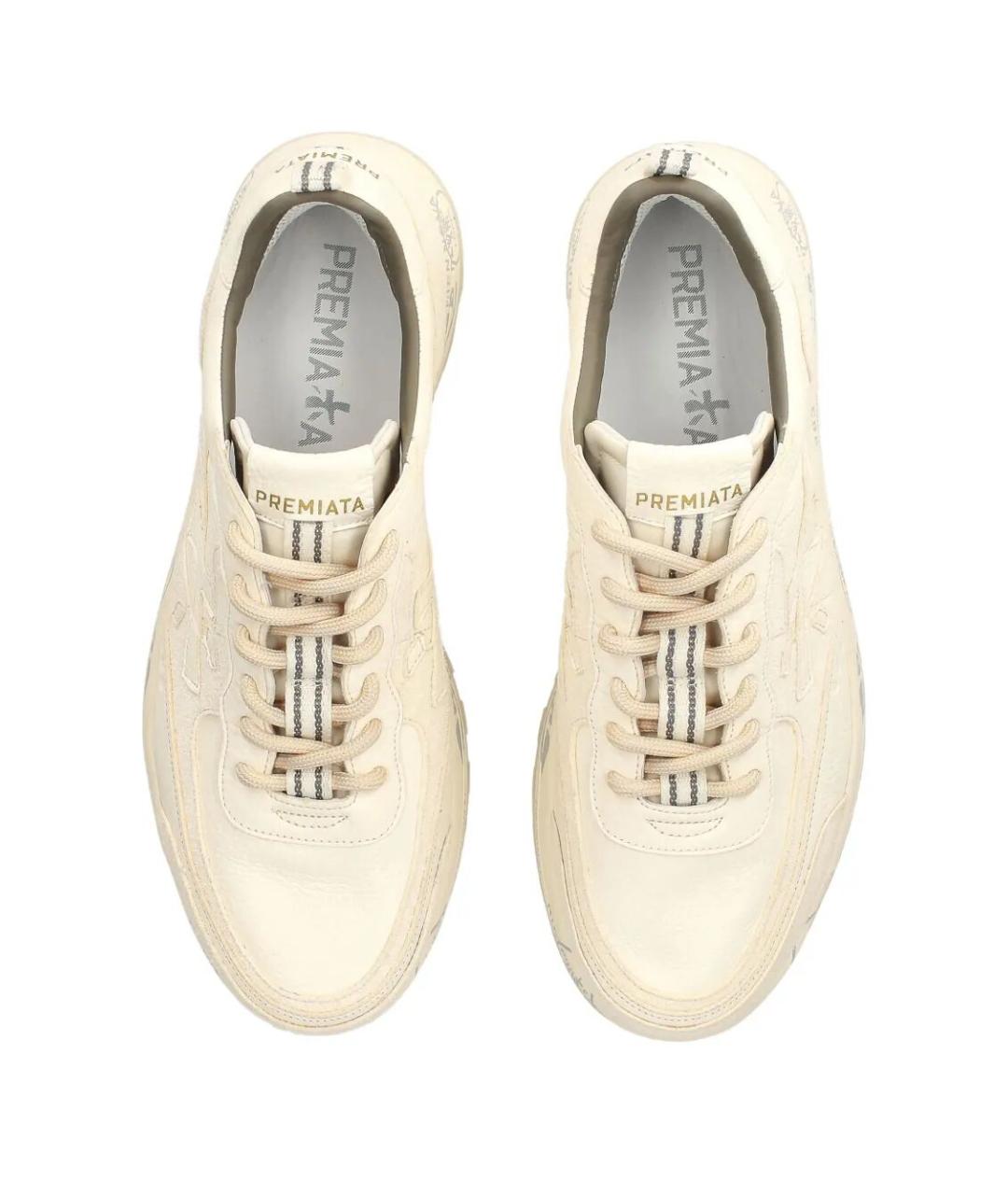 PREMIATA Белые кожаные низкие кроссовки / кеды, фото 4