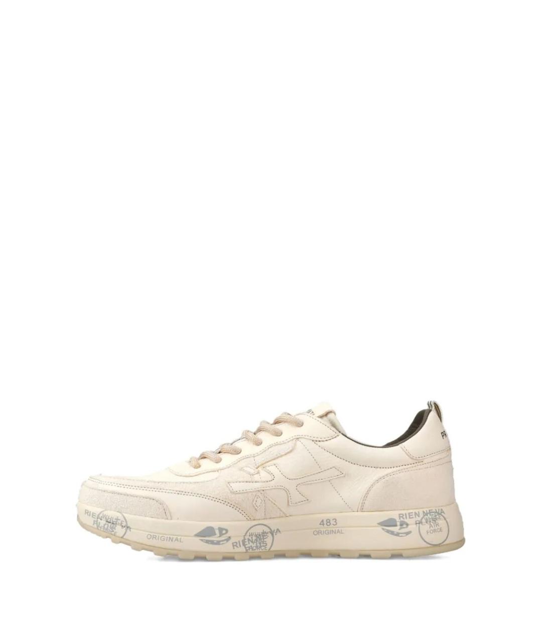 PREMIATA Белые кожаные низкие кроссовки / кеды, фото 5