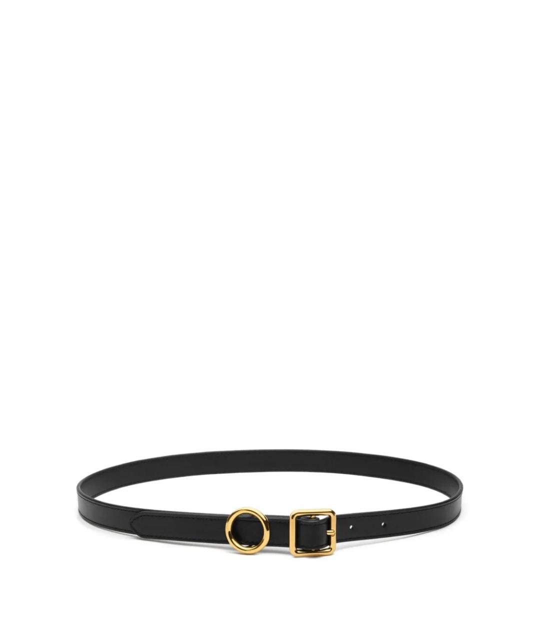 JACQUEMUS Черный кожаный ремень, фото 1