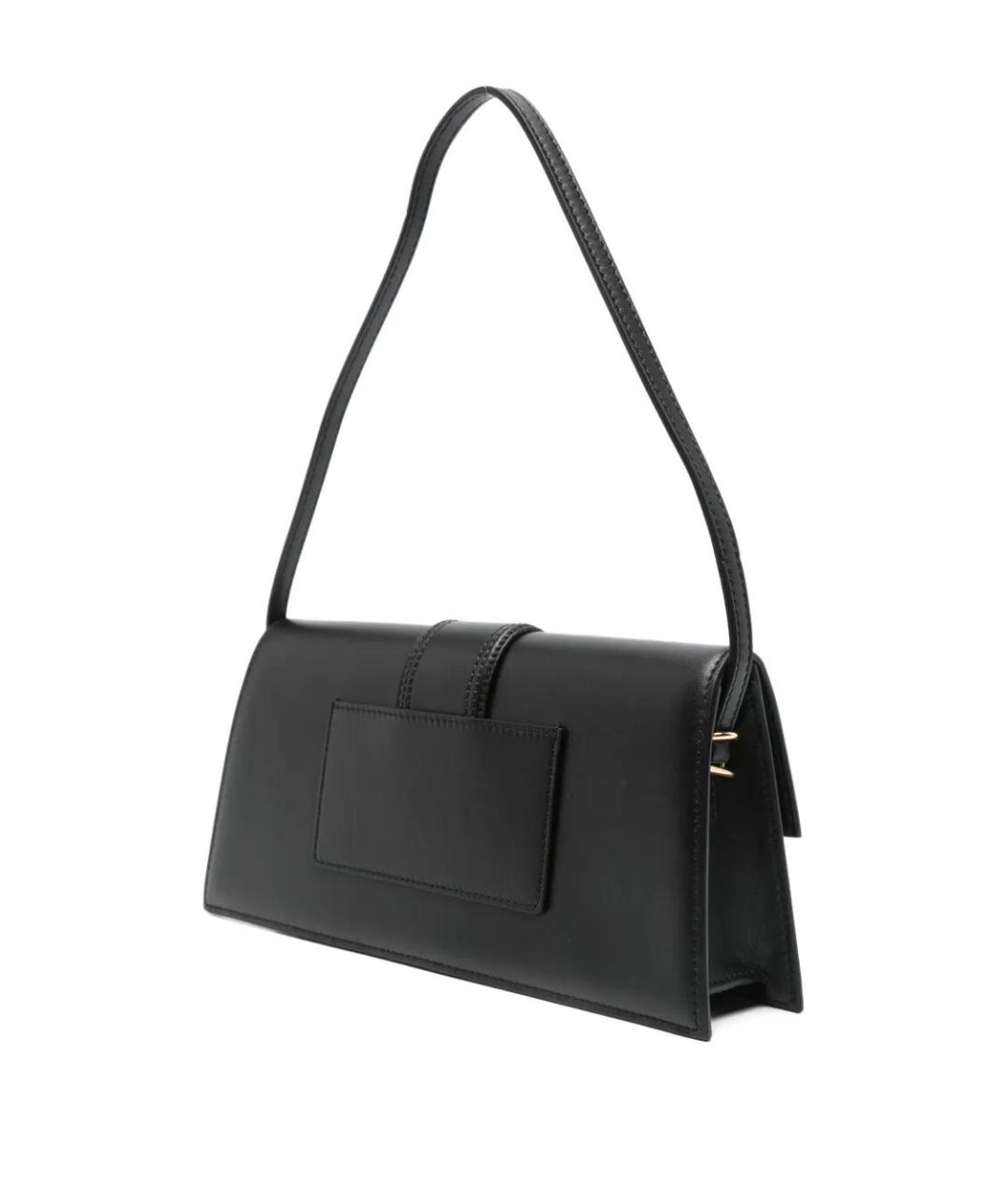 JACQUEMUS Черная кожаная сумка тоут, фото 3