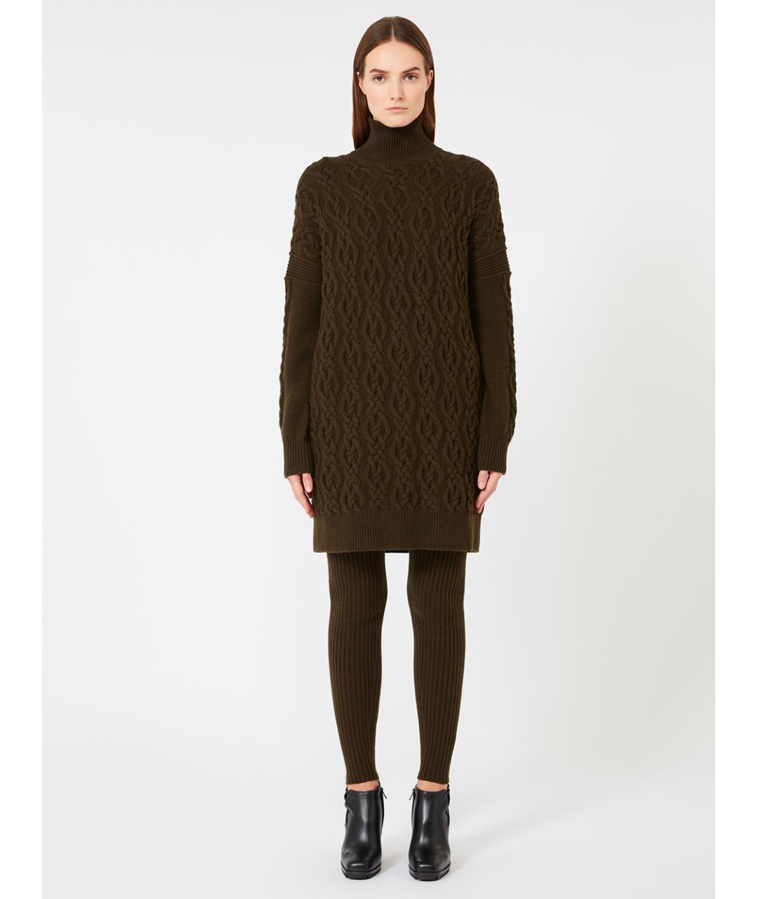 MAX MARA Коричневое шерстяное повседневное платье, фото 2