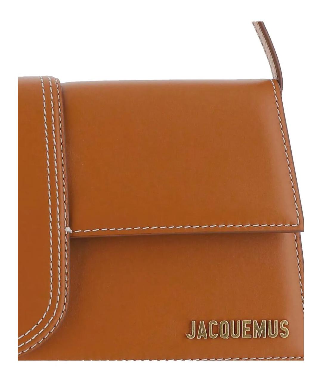 JACQUEMUS Коричневая кожаная сумка через плечо, фото 3