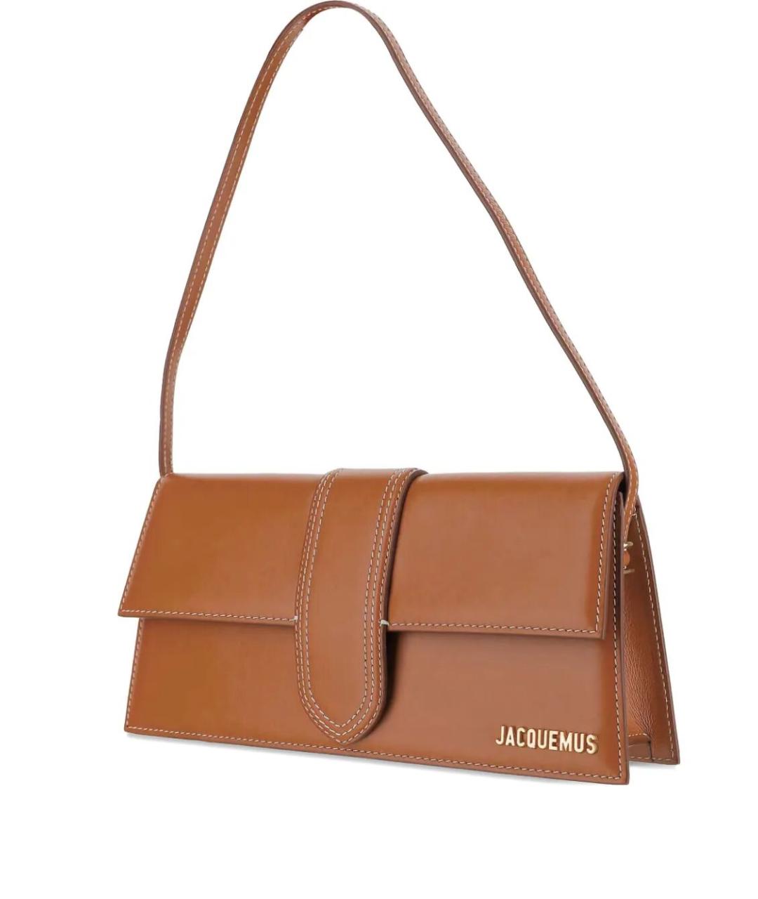 JACQUEMUS Коричневая кожаная сумка через плечо, фото 4