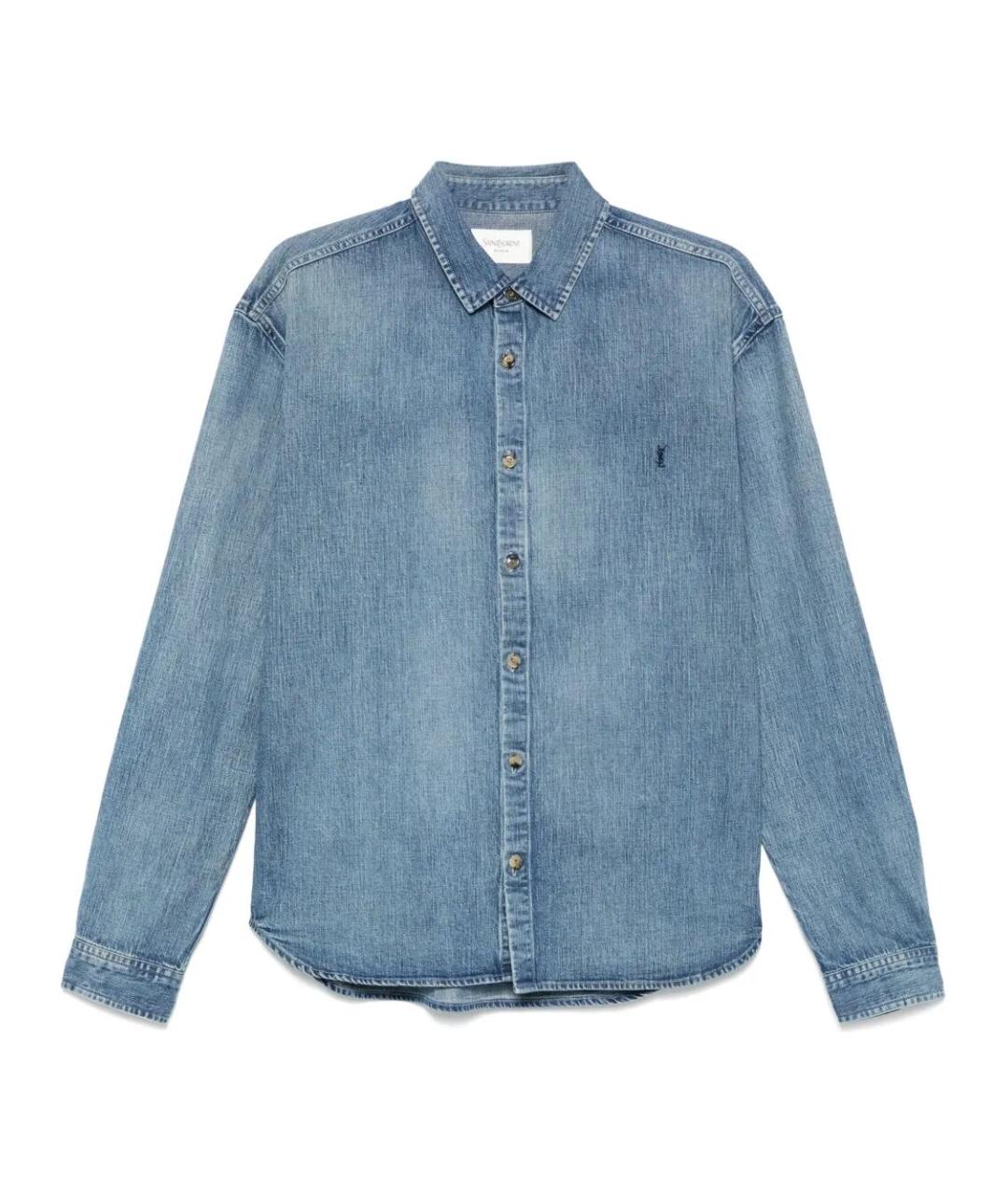 SAINT LAURENT Голубая хлопковая кэжуал рубашка, фото 1