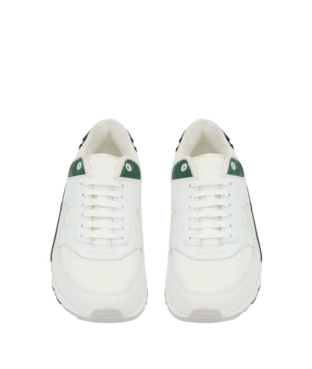 SAINT LAURENT Белые кожаные низкие кроссовки / кеды, фото 2