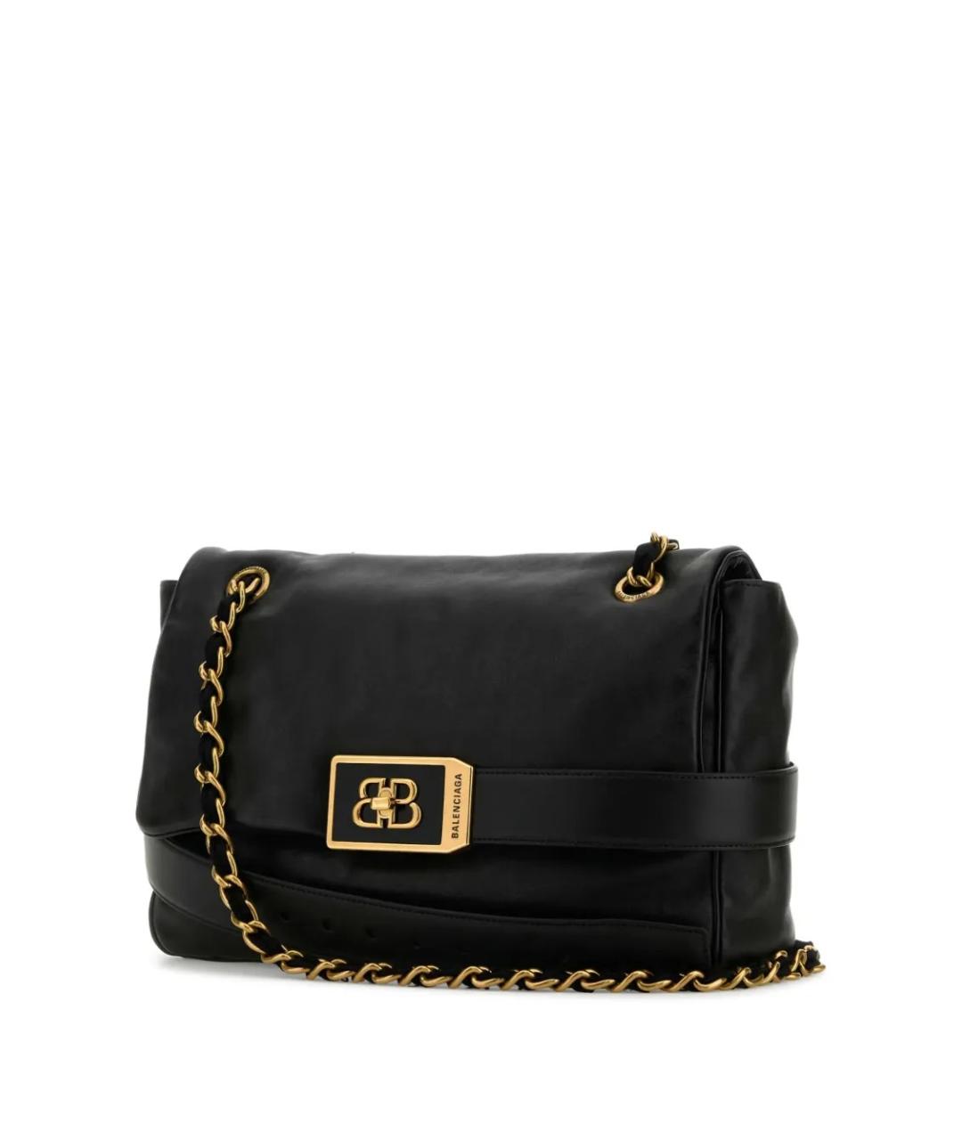 BALENCIAGA Черная кожаная сумка через плечо, фото 3