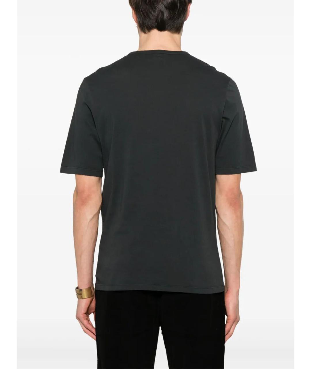 SAINT LAURENT Антрацитовая хлопковая футболка, фото 3